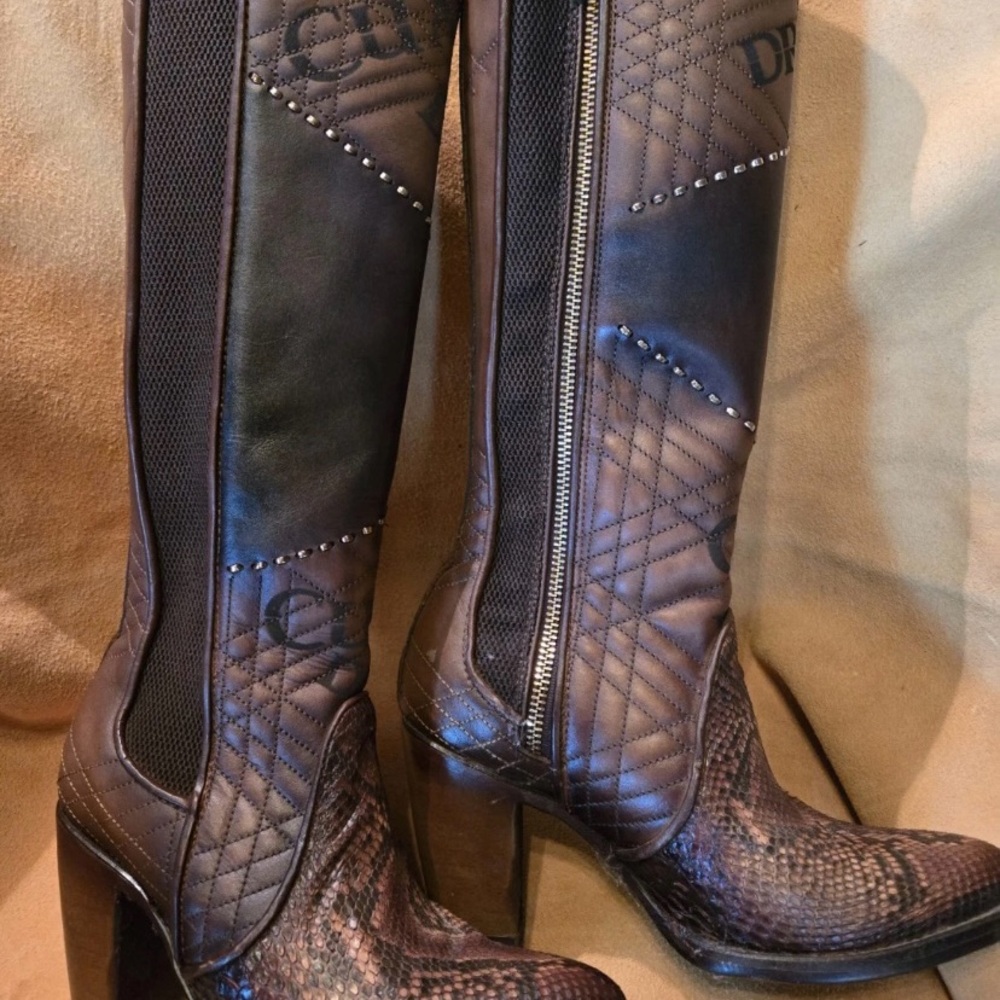 Cuadra Womens Python Leather Boots 6.5